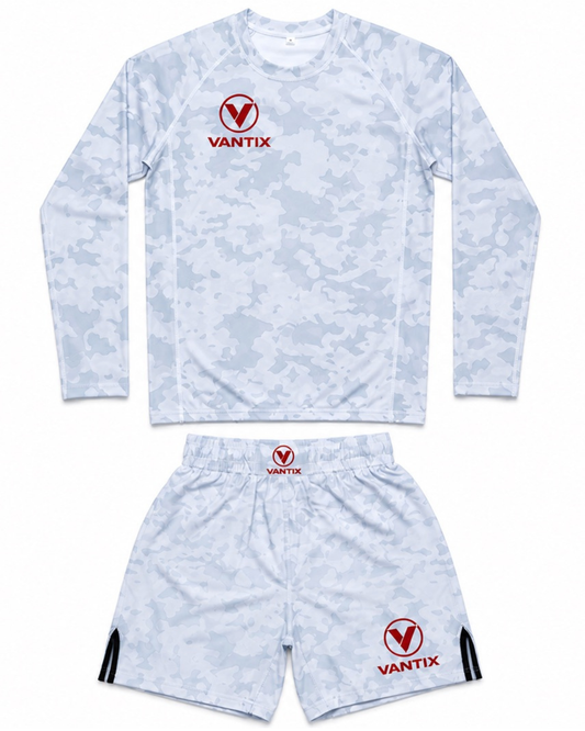 VANTIX ORIGINS Rash Guard & Shorts Set – Grey Camo